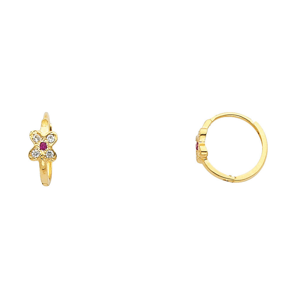 14K Yellow Gold CZ Huggies (ER290)