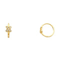 14K Yellow Gold CZ Huggies (ER291)