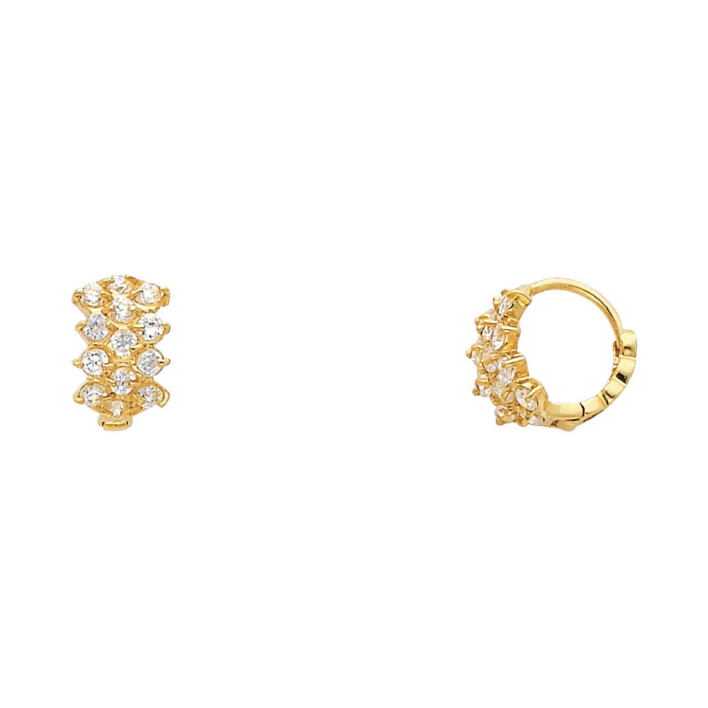 14K Yellow Gold CZ Huggies (ER301)