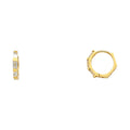 14K Yellow Gold CZ Huggies (ER302)