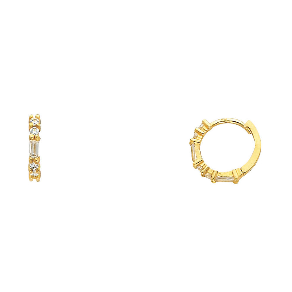14K Yellow Gold CZ Huggies (ER303)