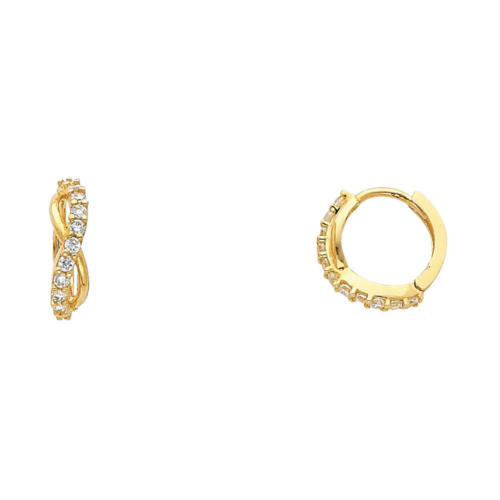 14K Yellow Gold CZ Huggies (ER306)