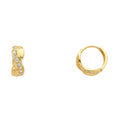 14K Yellow Gold CZ Huggies (ER307)