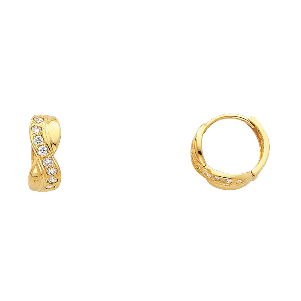 14K Yellow Gold CZ Huggies (ER307)