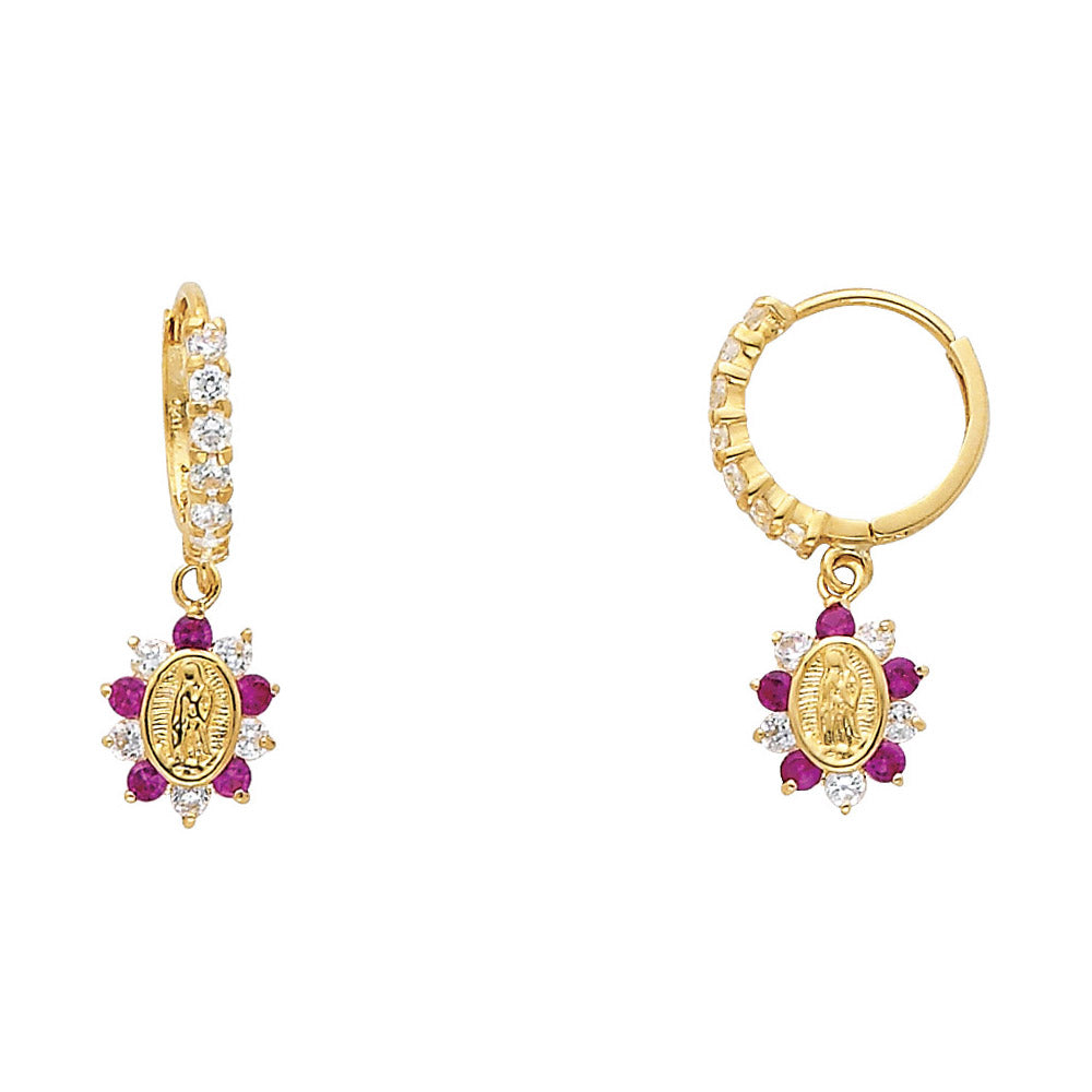 14K Yellow Gold Guadalupe CZ Huggies (ER313)