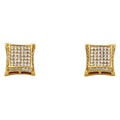 14K Yellow Gold Square CZ Earrings (ER314)