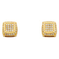 14K Yellow Gold Square CZ Earrings (ER315)