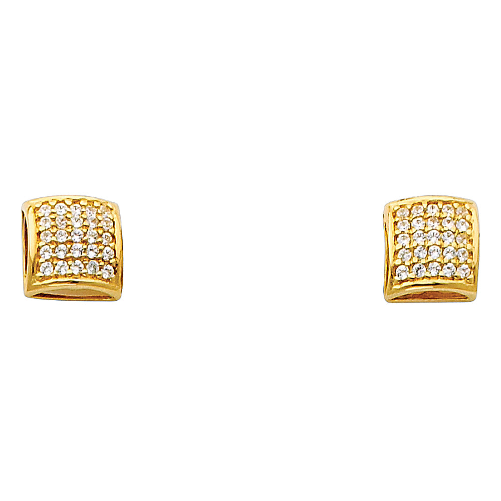 14K Yellow Gold Fancy CZ Earrings (ER316)