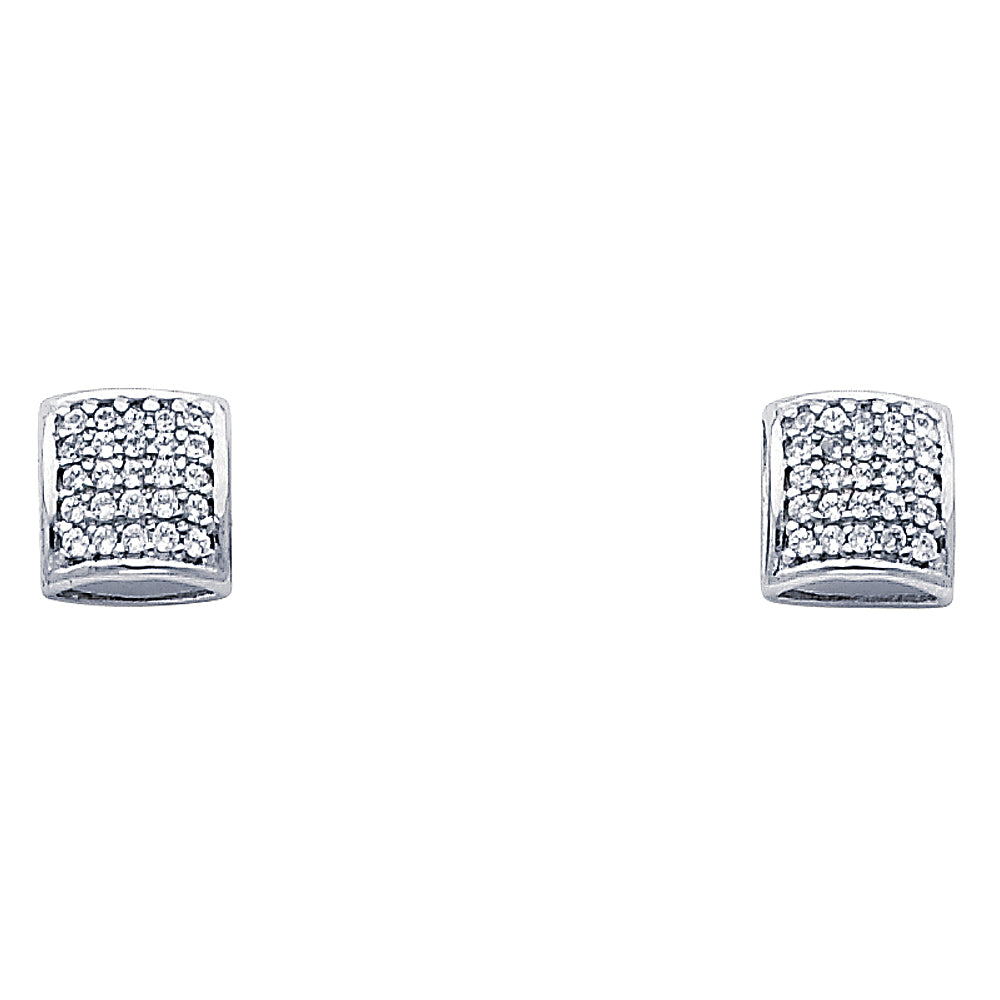 14K White Gold Fancy CZ Earrings (ER316W)