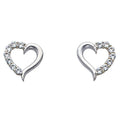14K White Gold Heart CZ Earrings (ER317W)