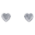 14K White Gold Heart CZ Earrings (ER319)