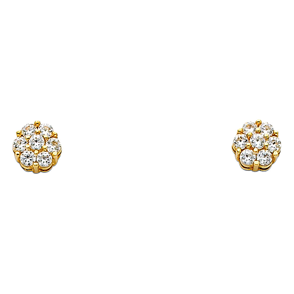 14K Yellow Gold CZ Earrings (ER321)