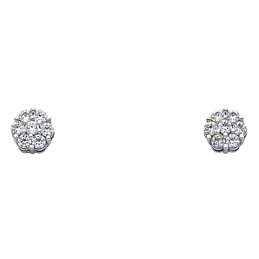 14K White Gold CZ Earrings (ER321W)