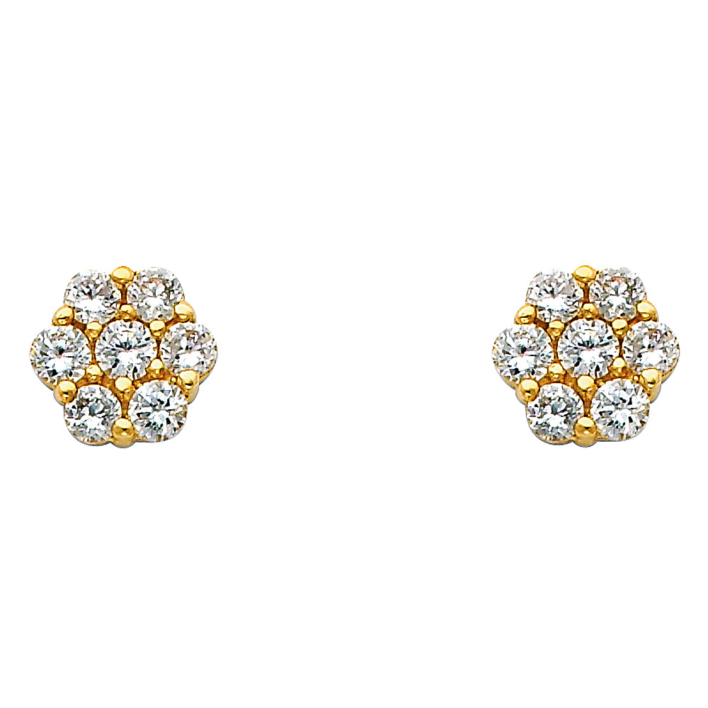 14K Yellow Gold CZ Earrings (ER322)