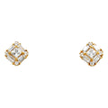 14K Yellow Gold Square CZ Earrings (ER323)