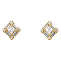 14K Yellow Gold Square CZ Earrings (ER324)