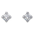14K White Gold Square CZ Earrings (ER324W)