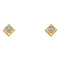 14K Yellow Gold Square CZ Earrings (ER325)
