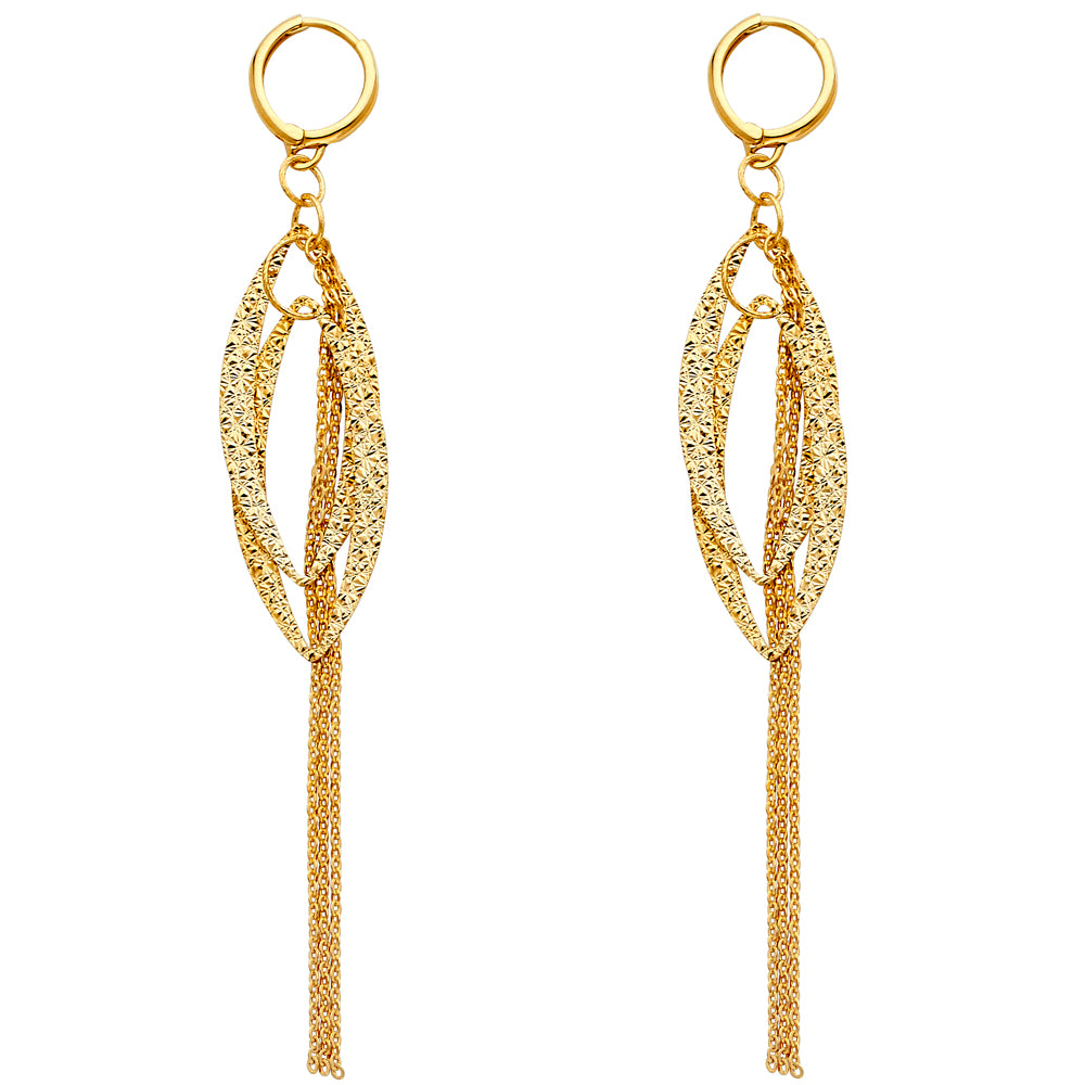 14K Yellow Gold Dangling Earrings (ER329)
