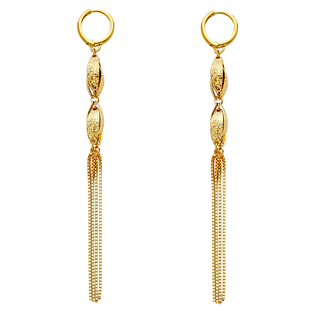 14K Yellow Gold Dangling Earrings (ER330)