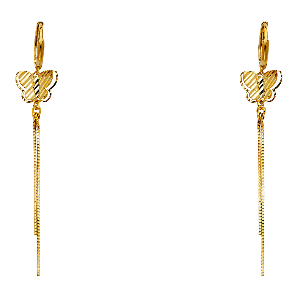 14K Yellow Gold Dangling Earrings (ER333)