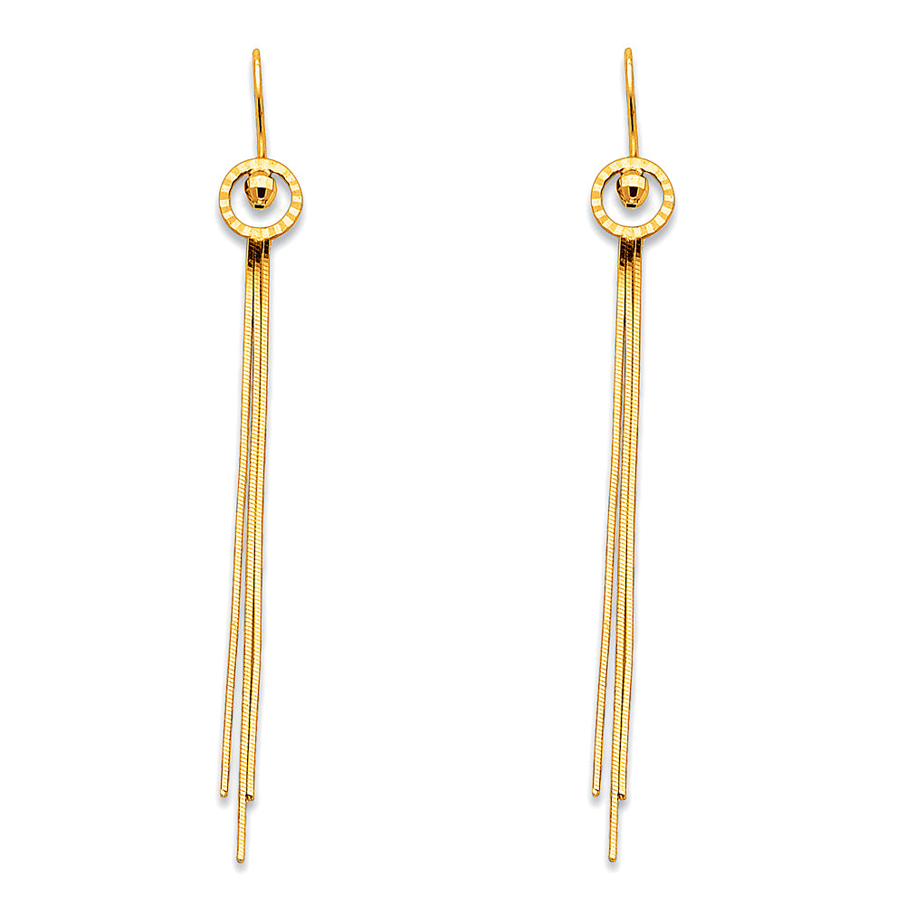 14K Yellow Gold Hanging Earrings (ER366)