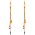 14K Yellow White Rose Gold Hanging Earrings (ER368)