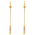 14K Yellow White Rose Gold Hanging Earrings (ER371)