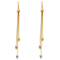14K Yellow White Rose Gold Hanging Earrings (ER372)