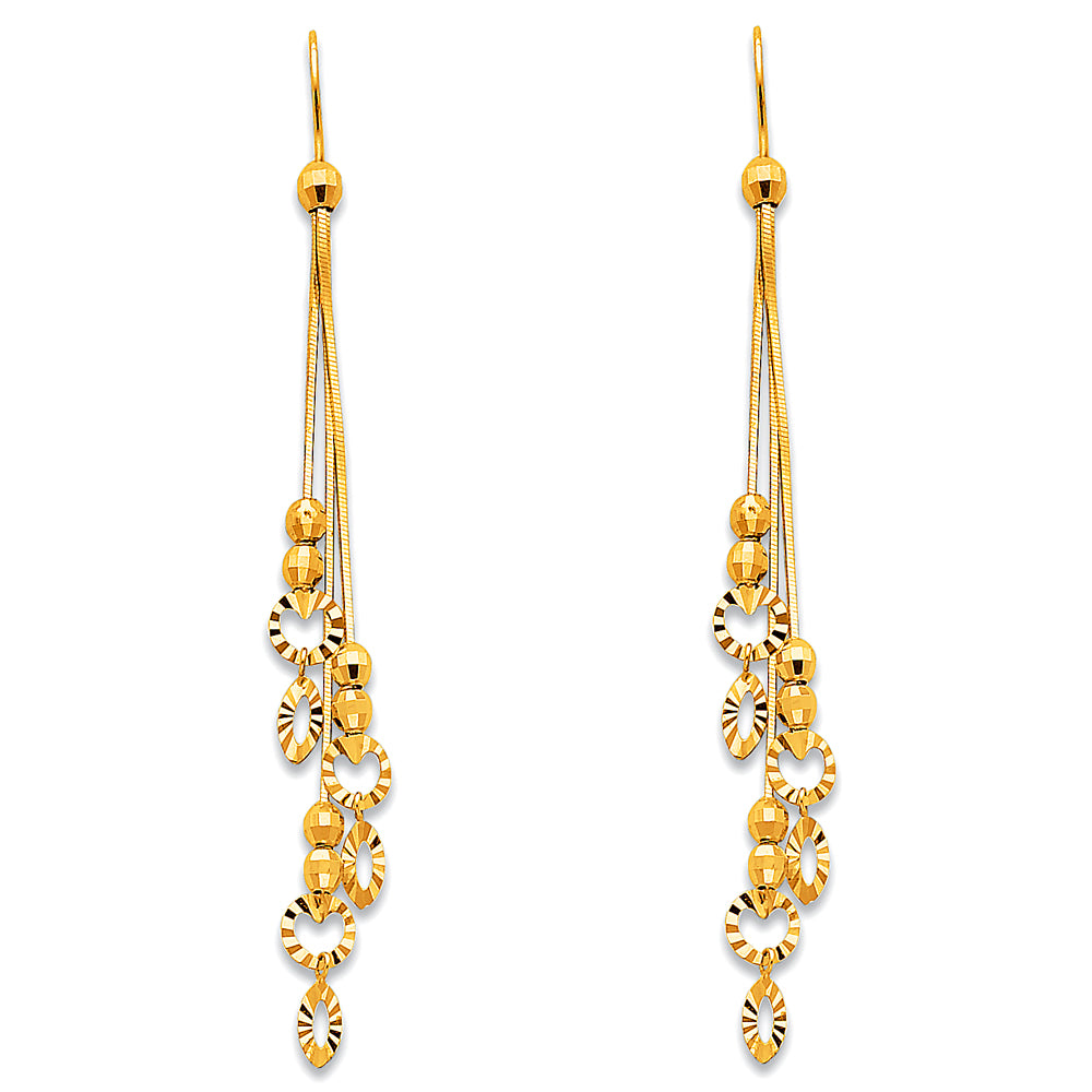 14K Yellow Gold Hanging Earrings (ER374)