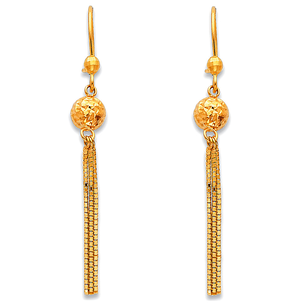 14K Yellow Gold Hanging Earrings (ER377)