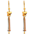 14K Yellow White Rose Gold Hanging Earrings (ER378)