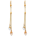 14K Yellow White Rose Gold Hanging Earrings (ER380)