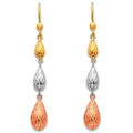 14K Yellow White Rose Gold Hanging Earrings (ER388)