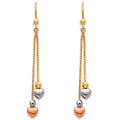 14K Yellow White Rose Gold Hanging Earrings (ER389)
