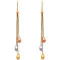 14K Yellow White Rose Gold Hanging Earrings (ER390)