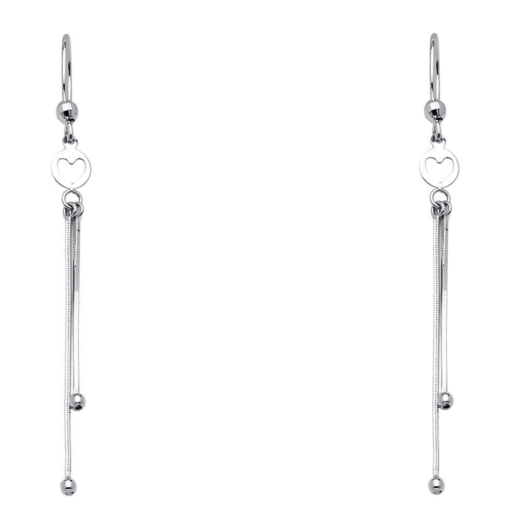 14K White Gold Hanging Earrings (ER397)