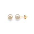 14K Yellow Gold Pearl Earrings (ER447)