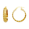 14K Yellow Gold Sand M.Hoop Earrings (ER467)
