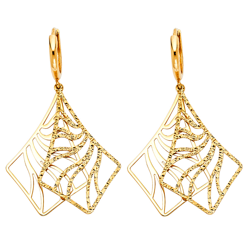 14K Yellow Gold Fancy Hanging Earrings (ER486)