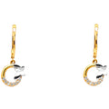 14K Two Tone Gold Earrings