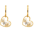 14K Two Tone Gold Earrings