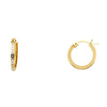 14K Yellow Gold CZ Channel Hoop Earring