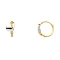 14K Two Tone Gold Heart Huggies