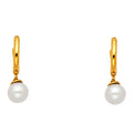 14K Yellow Gold Huggies W/ Pearls