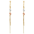 14K Yellow White Rose Gold Dangling Earrings