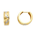 14K Two Tone Gold Huggies