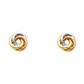 14K Yellow White Rose Gold Circle Earrings
