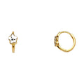 14K Two Tone Gold Flower Huggies