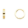 14K Two Tone Gold Round Huggies (Y, 18 mm)